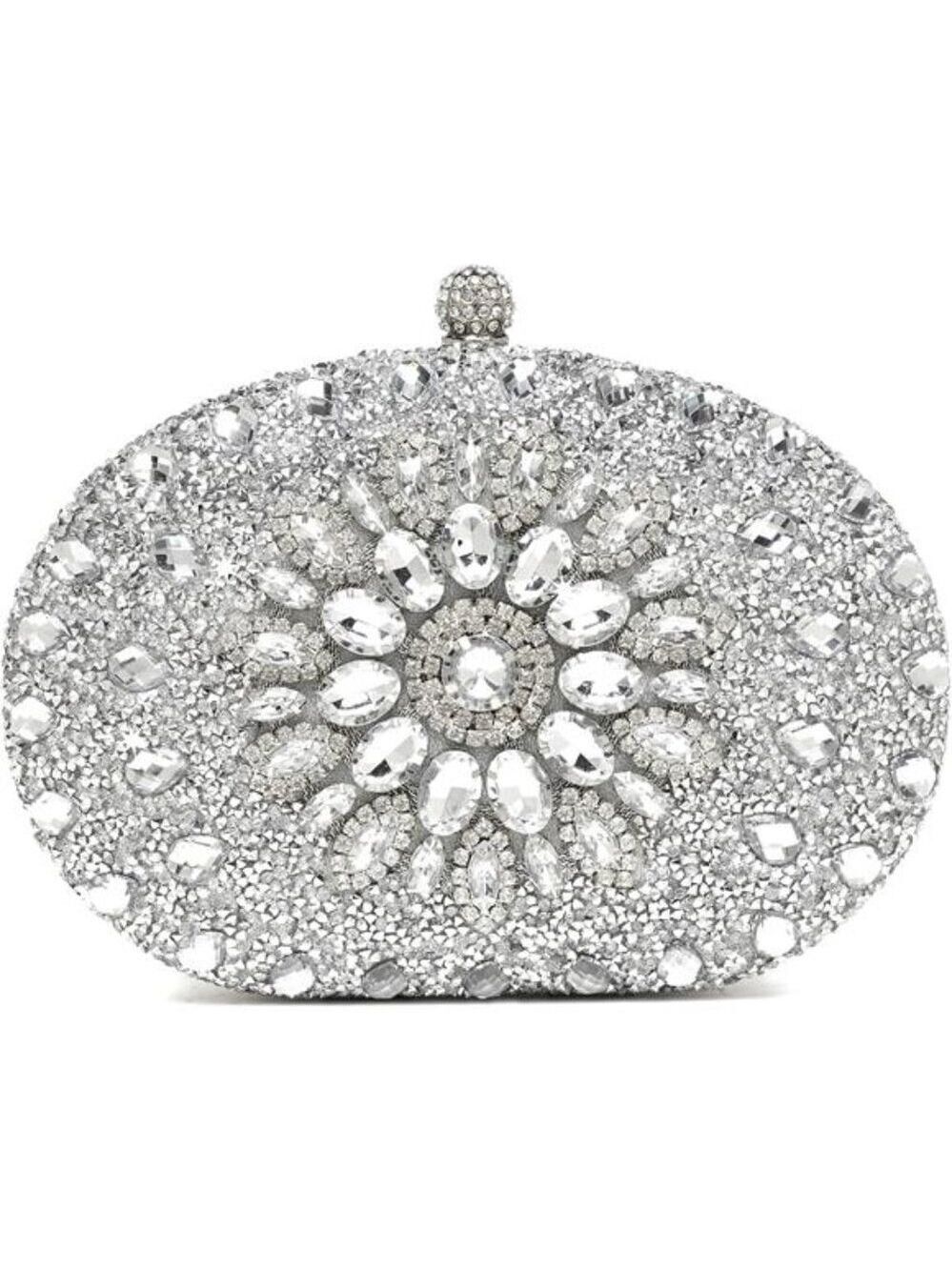 Women Rhinestone Clutch Evening Bag Sparkly Crystal Handbag Luxury Party Purse